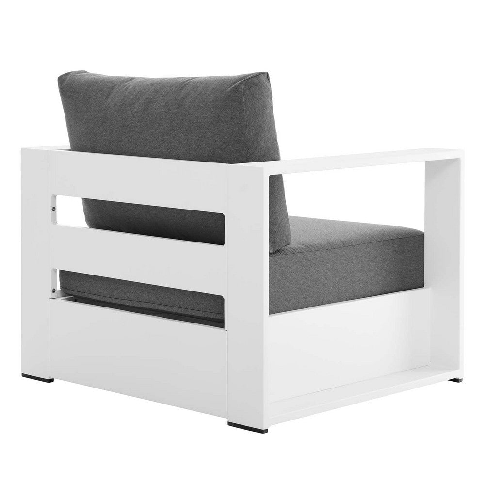 Modway Tahoe Aluminum Outdoor Patio Armchair in White Charcoal