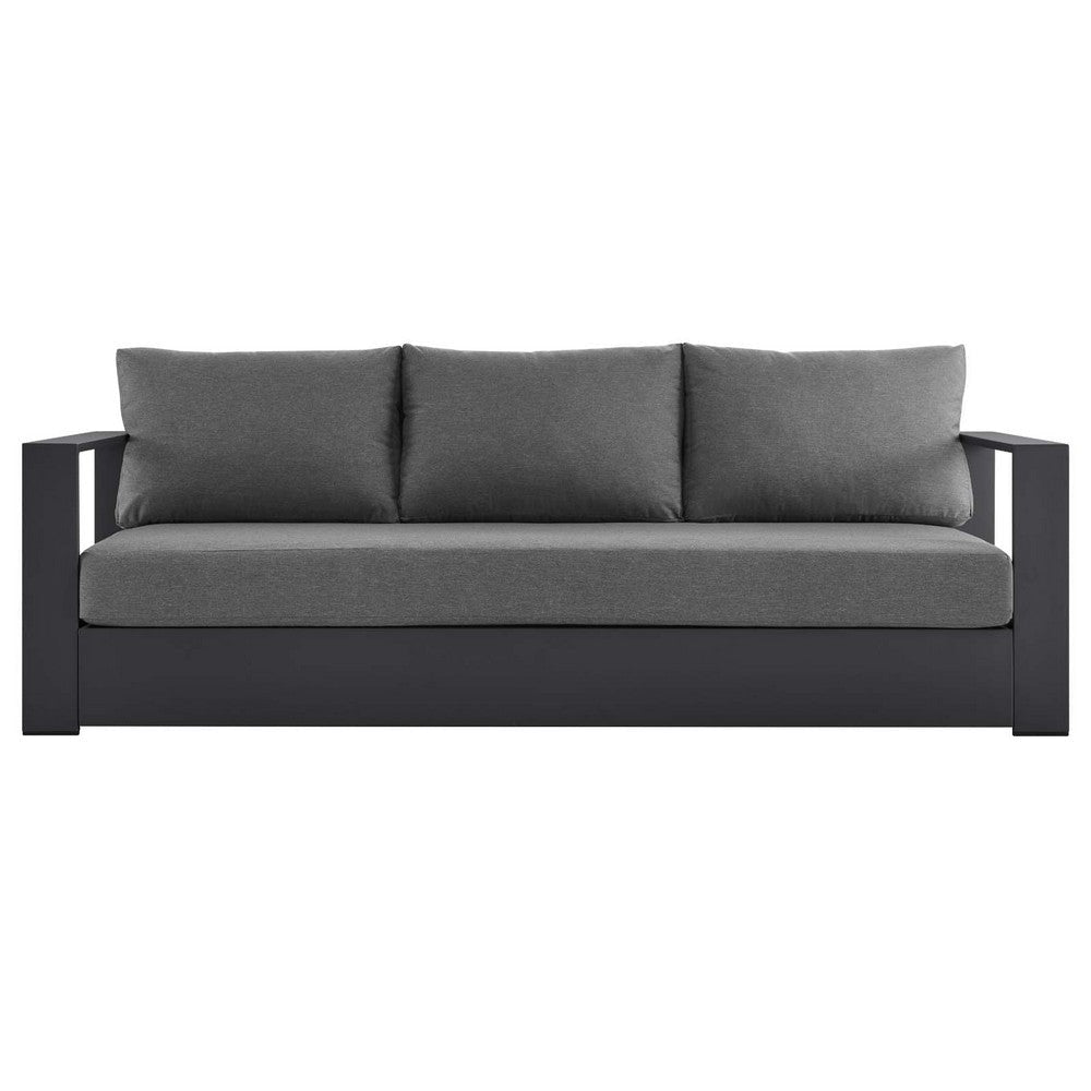 Modway Tahoe Outdoor Patio Powder-Coated Aluminum Sofa Gray Charcoal MDY-EEI-5676-GRY-CHA