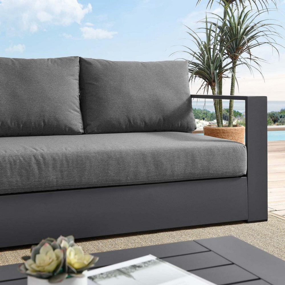 Modway Tahoe Outdoor Patio Powder-Coated Aluminum Sofa Gray Charcoal MDY-EEI-5676-GRY-CHA