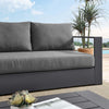 Modway Tahoe Outdoor Patio Powder-Coated Aluminum Sofa Gray Charcoal MDY-EEI-5676-GRY-CHA