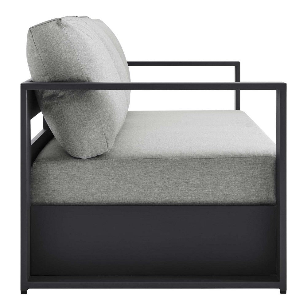 Modway Tahoe Aluminum Outdoor Patio Sofa in Gray Gray
