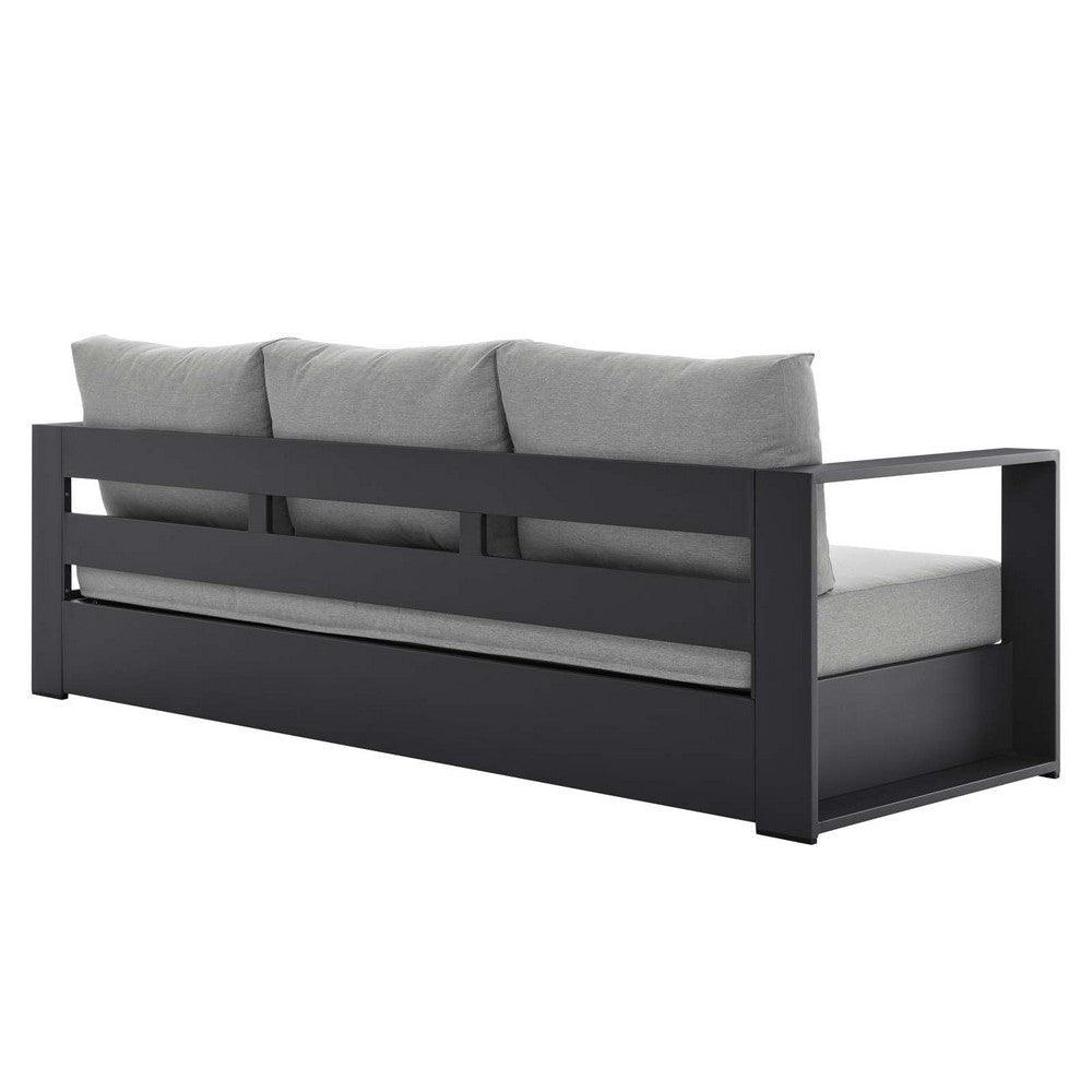Modway Tahoe Aluminum Outdoor Patio Sofa in Gray Gray