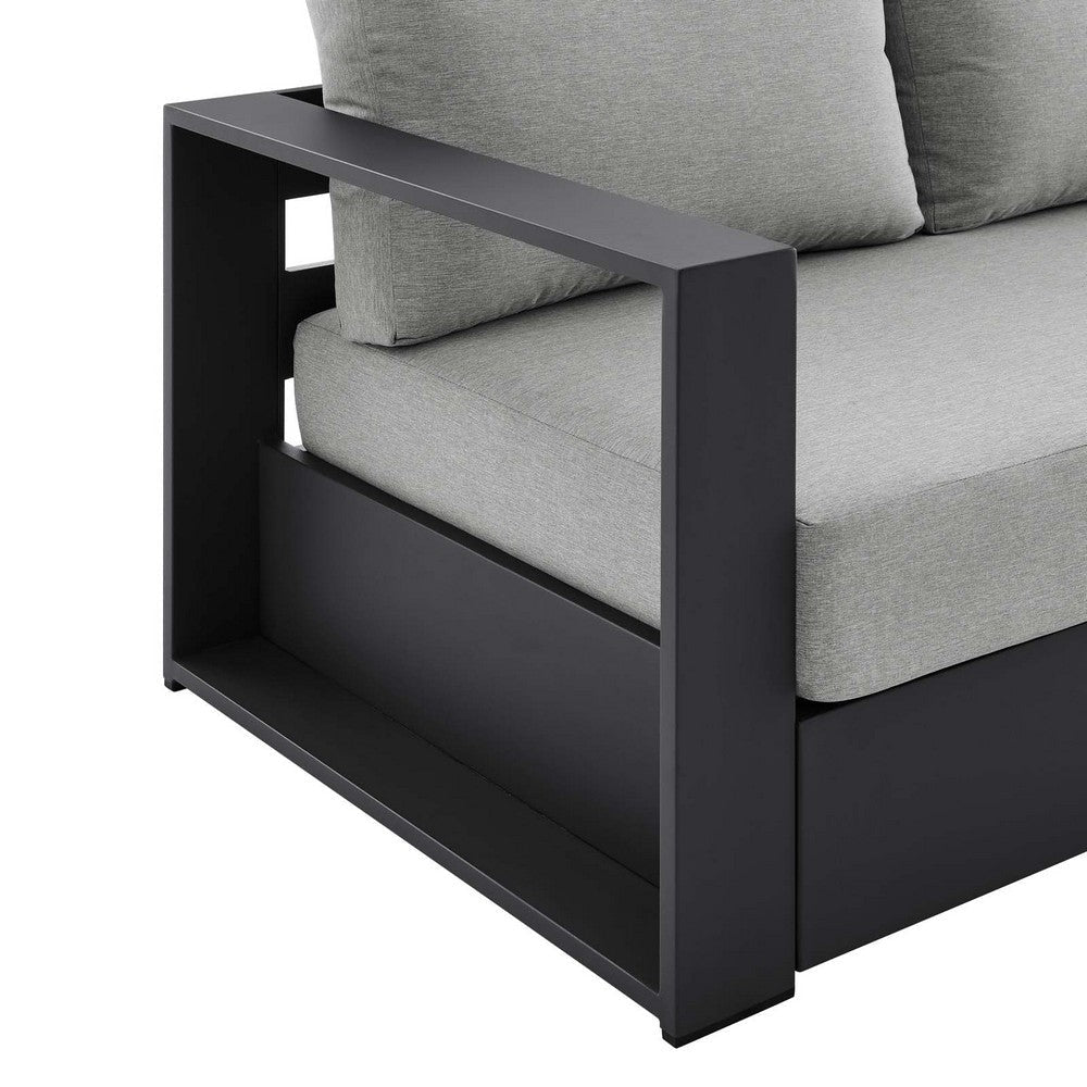 Modway Tahoe Aluminum Outdoor Patio Sofa in Gray Gray