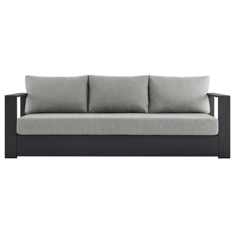 Modway Tahoe Aluminum Outdoor Patio Sofa in Gray Gray