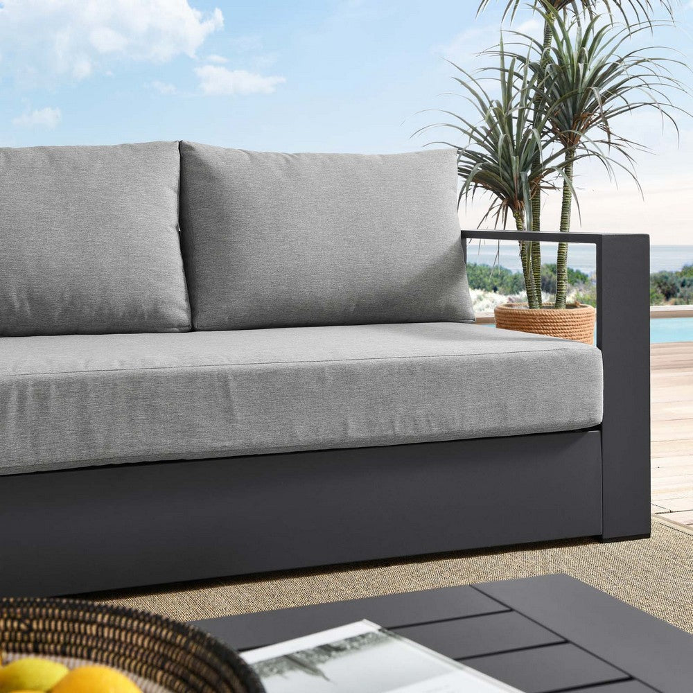 Modway Tahoe Aluminum Outdoor Patio Sofa in Gray Gray
