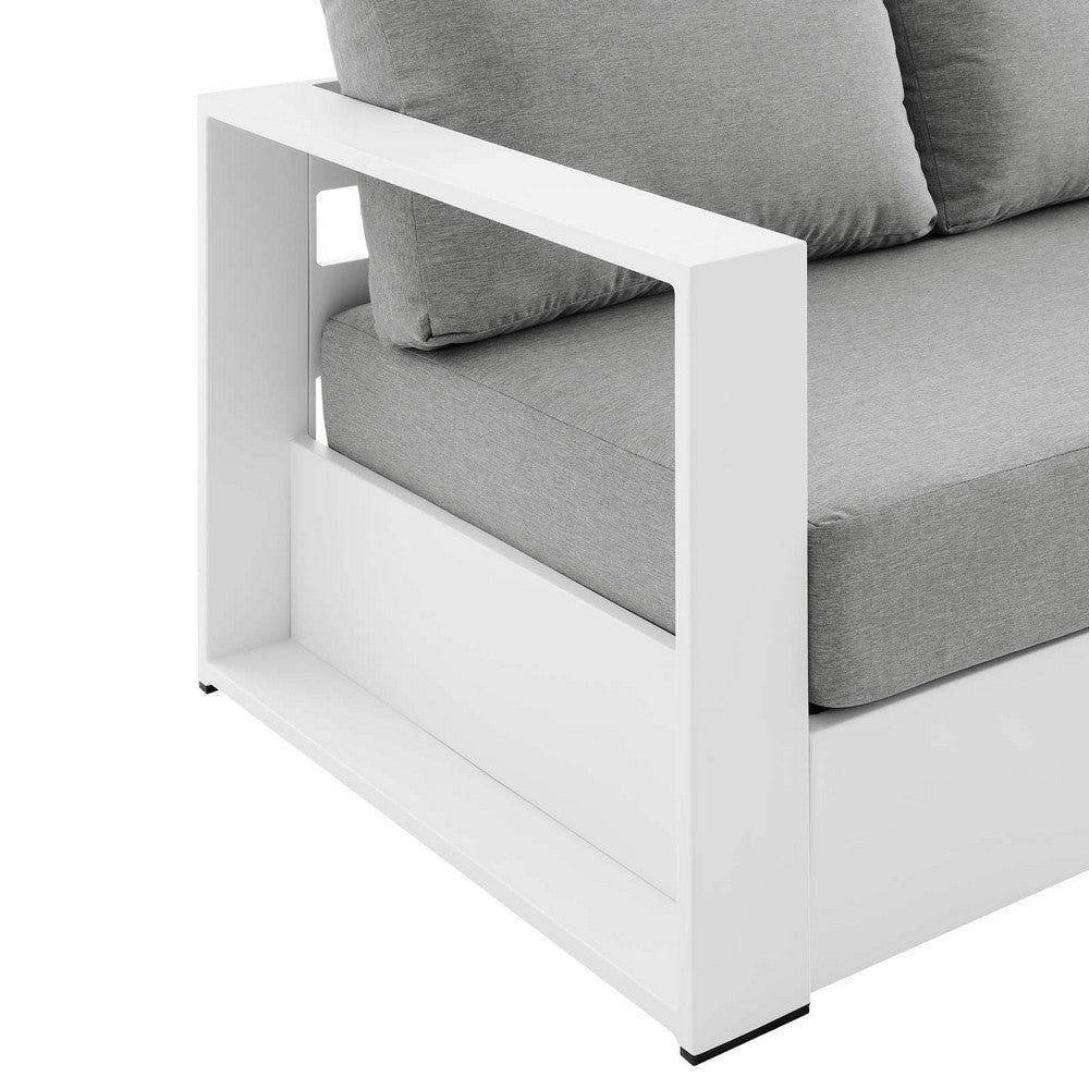 Modway Tahoe Outdoor Patio Powder-Coated Aluminum Sofa White Gray MDY-EEI-5676-WHI-GRY