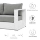 Modway Tahoe Outdoor Patio Powder-Coated Aluminum Sofa White Gray MDY-EEI-5676-WHI-GRY