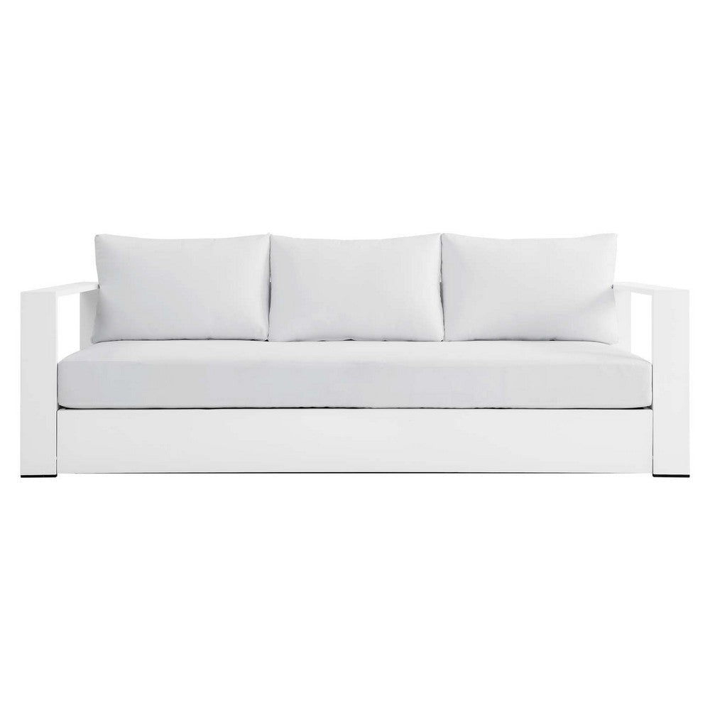 Modway Tahoe Outdoor Patio Powder-Coated Aluminum Sofa White White MDY-EEI-5676-WHI-WHI