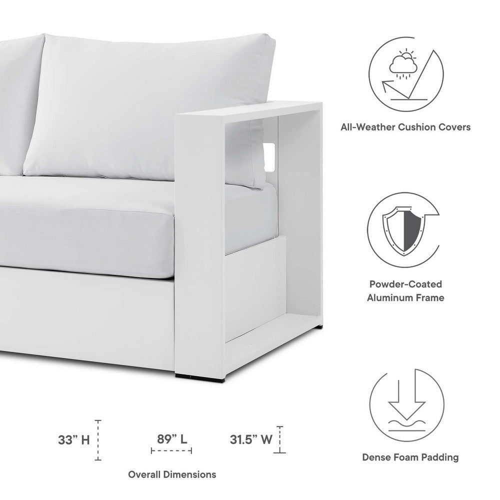 Modway Tahoe Outdoor Patio Powder-Coated Aluminum Sofa White White MDY-EEI-5676-WHI-WHI