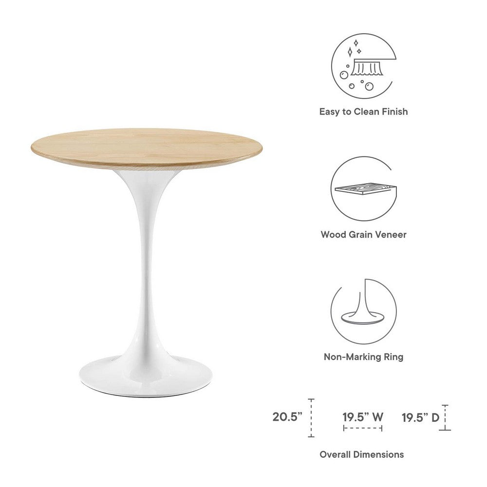 Lippa 20" Round Wood Side Table by Modway| Brown