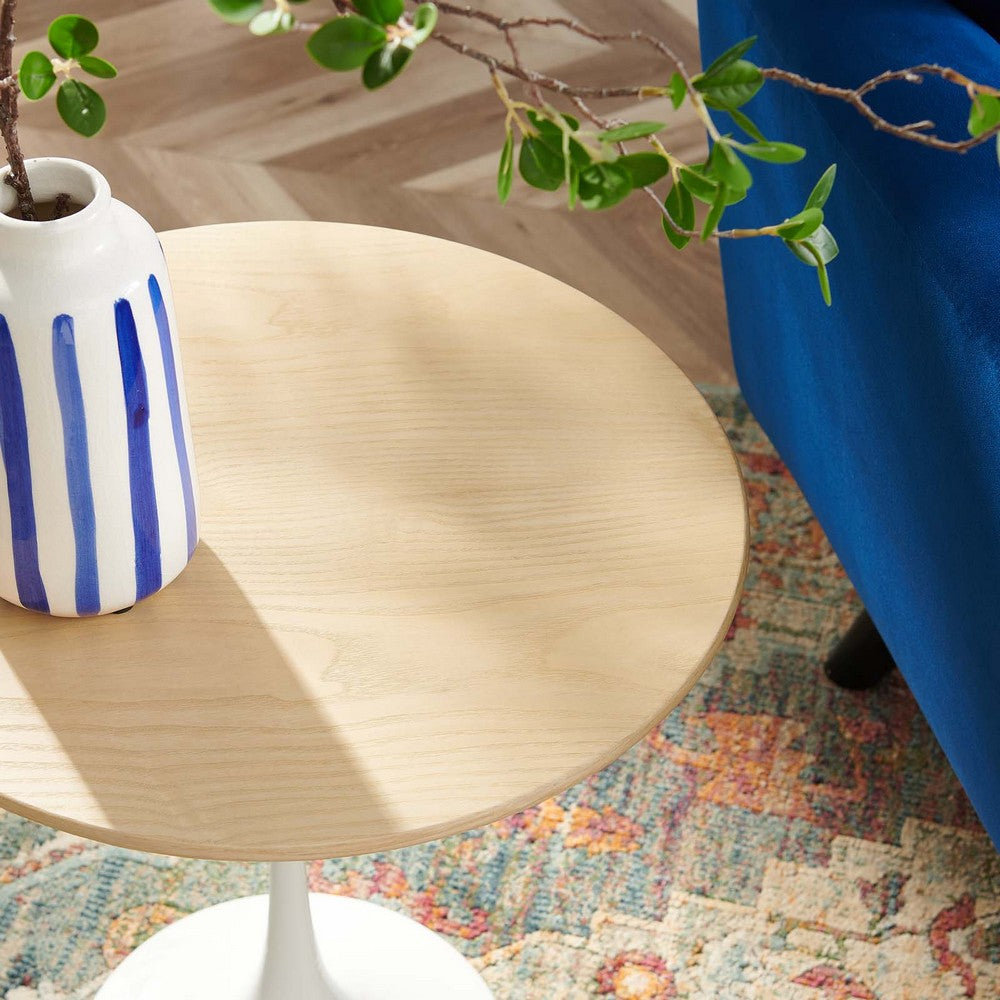 Lippa 20" Round Wood Side Table by Modway| Brown