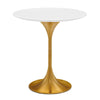 Modway Lippa Side Table, Gold White