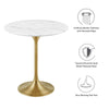 Lippa 20’’ Round Artificial Marble Side Table in Gold White MDY-EEI-5685-GLD-WHI