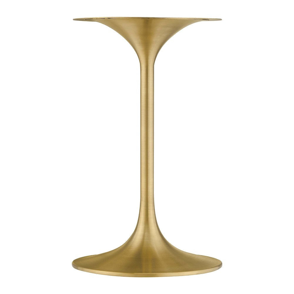 Lippa 20’’ Round Artificial Marble Side Table in Gold White