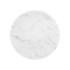 Lippa 20’’ Round Artificial Marble Side Table in Gold White