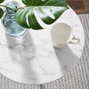 Lippa 20’’ Round Artificial Marble Side Table in Gold White