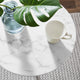 Lippa 20’’ Round Artificial Marble Side Table in Gold White