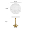Lippa 20" Round Artificial Marble Side Table in Gold White