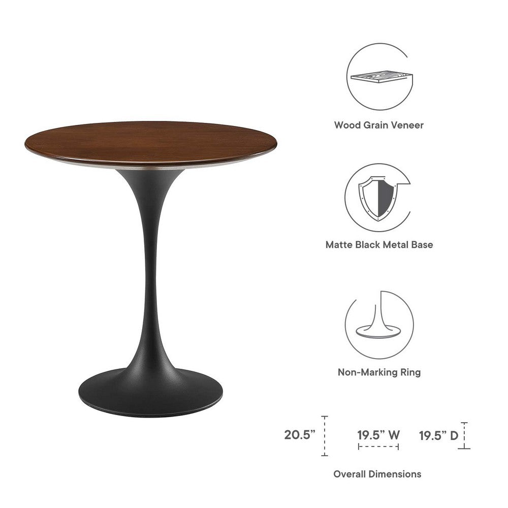 Lippa 20" Round Wood Side Table by Modway| Orange