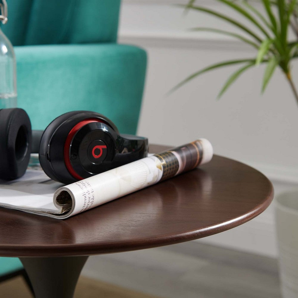 Lippa 20" Round Wood Side Table by Modway| Orange