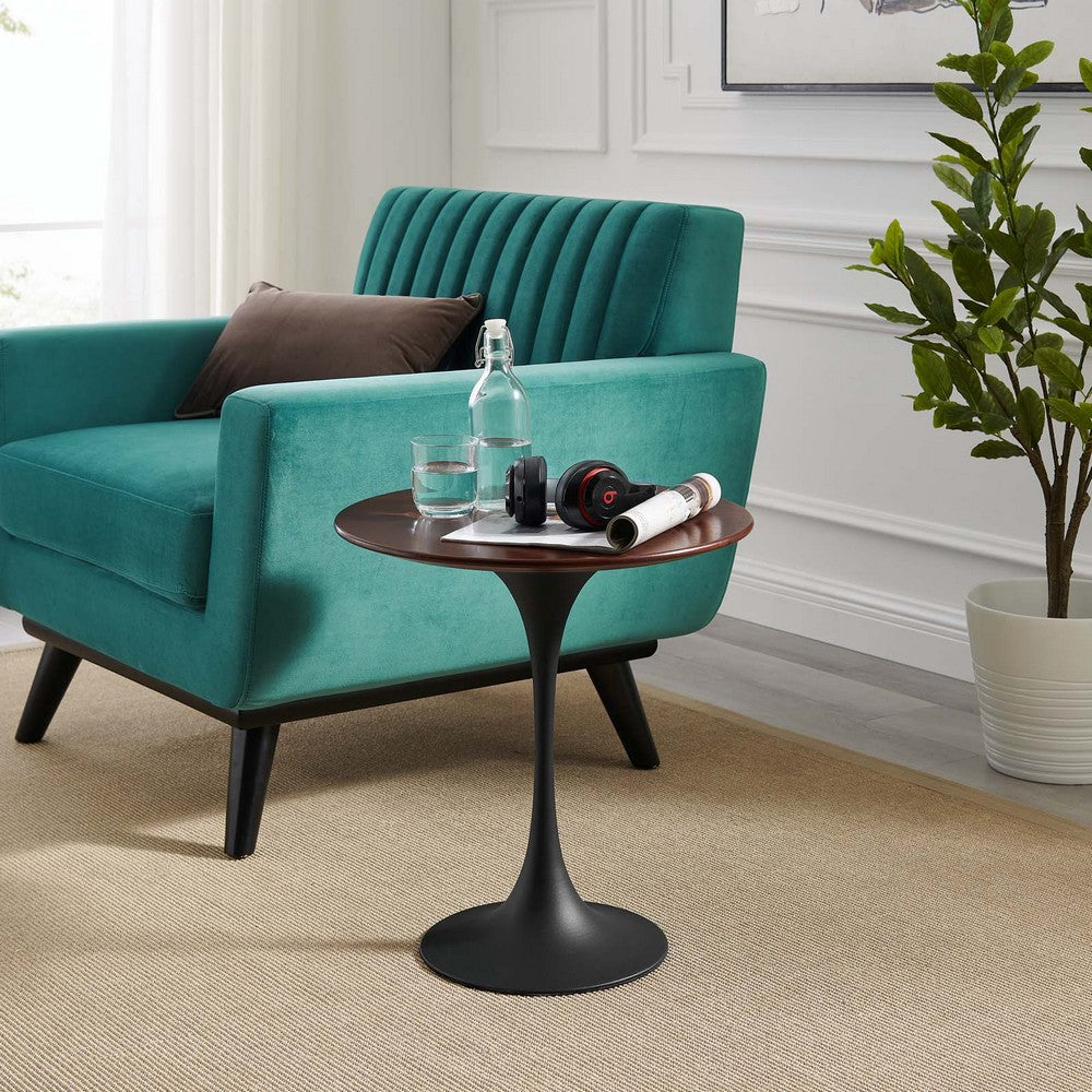 Lippa 20" Round Wood Side Table by Modway| Orange