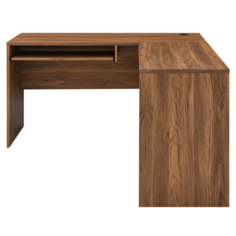 Venture L-Shaped Wood Office Desk - No Shipping Charges MDY-EEI-5703-WAL