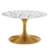 Modway Lippa Terrazzo Side Table, 28", Gold White