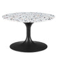 Modway Lippa Round 28" Terrazzo Coffee Table in Black White