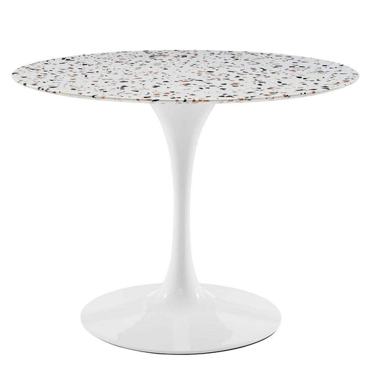 Modway Lippa Terrazzo Side Table, 40", White White