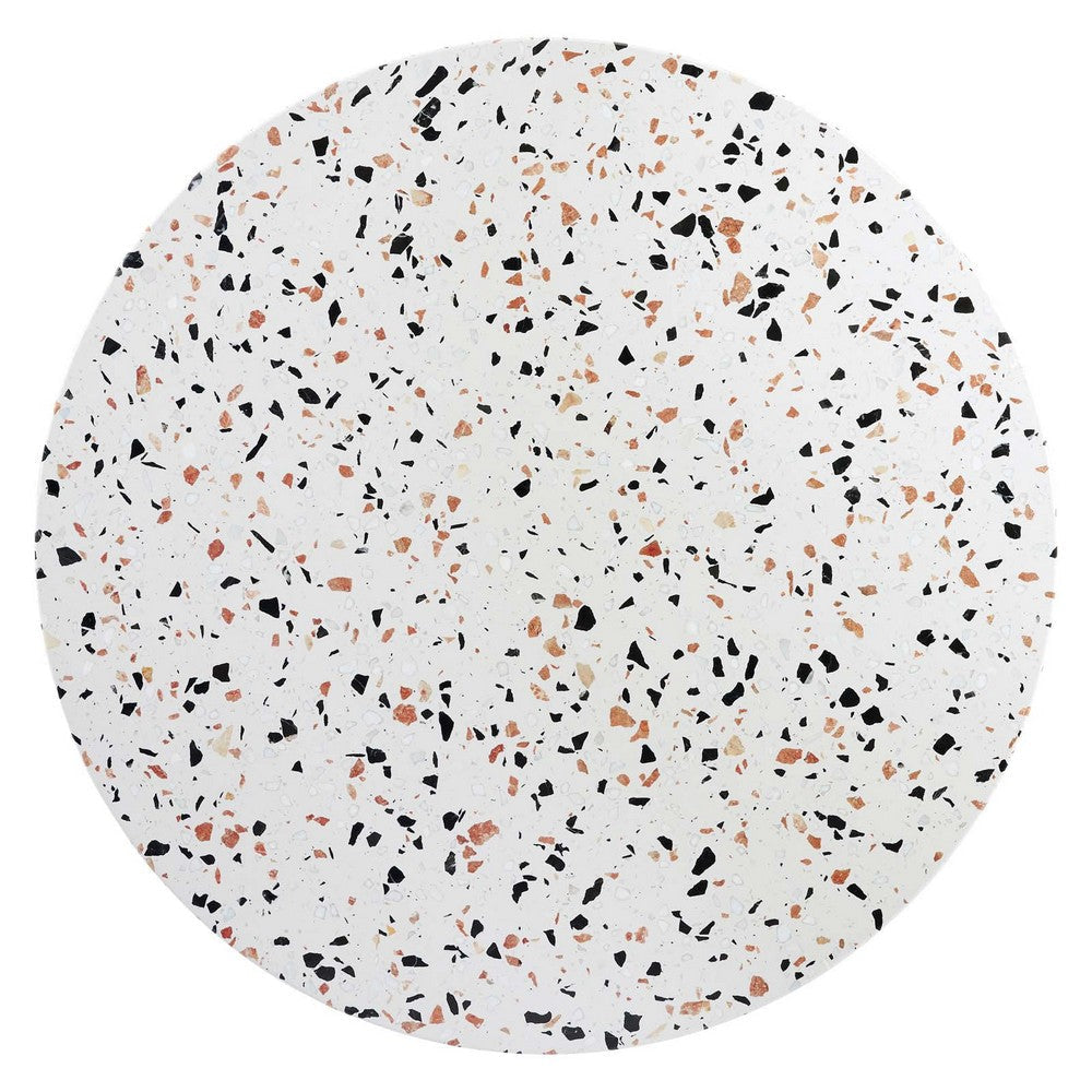 Modway Verne Round 40’’ Terrazzo Dining Table in Gold White MDY-EEI-5726-GLD-WHI