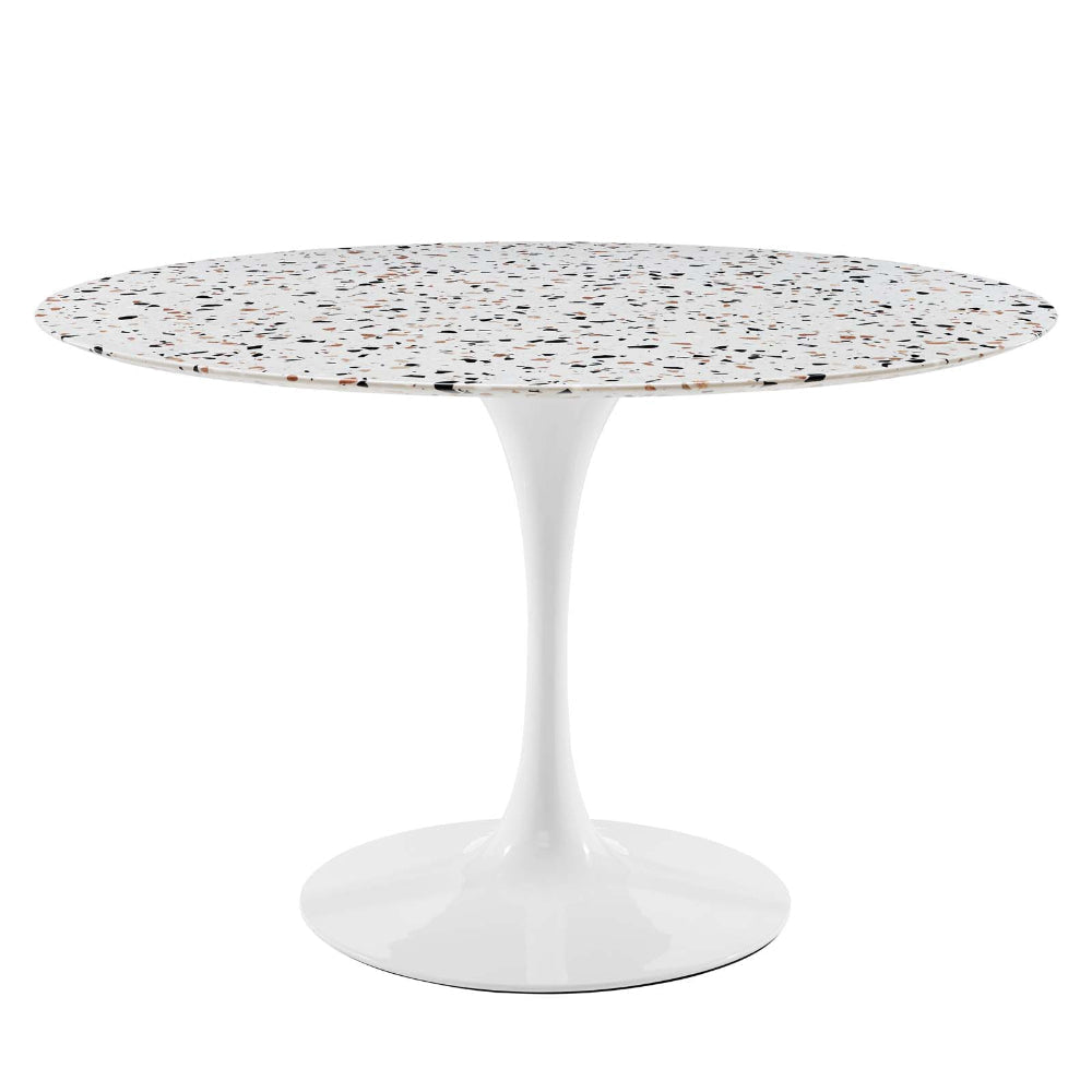 Modway Lippa Terrazzo Side Table, 48", White White