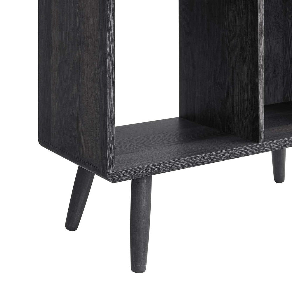 Modway EEI-5743-CHA Transmit 5 Shelf Wood Grain Bookcase Charcoal MDY-EEI-5743-CHA