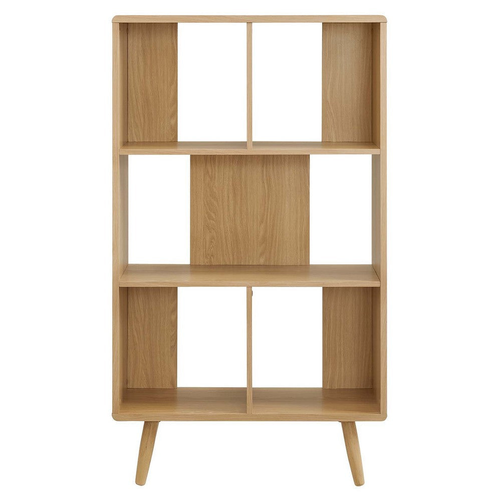 Modway EEI-5743-OAK Transmit 5 Shelf Wood Grain Bookcase Oak MDY-EEI-5743-OAK