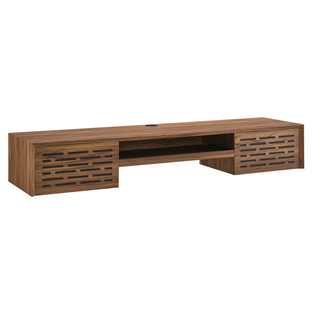 Merit 60" Wall Mount Wood Office Desk by Modway| Brown
