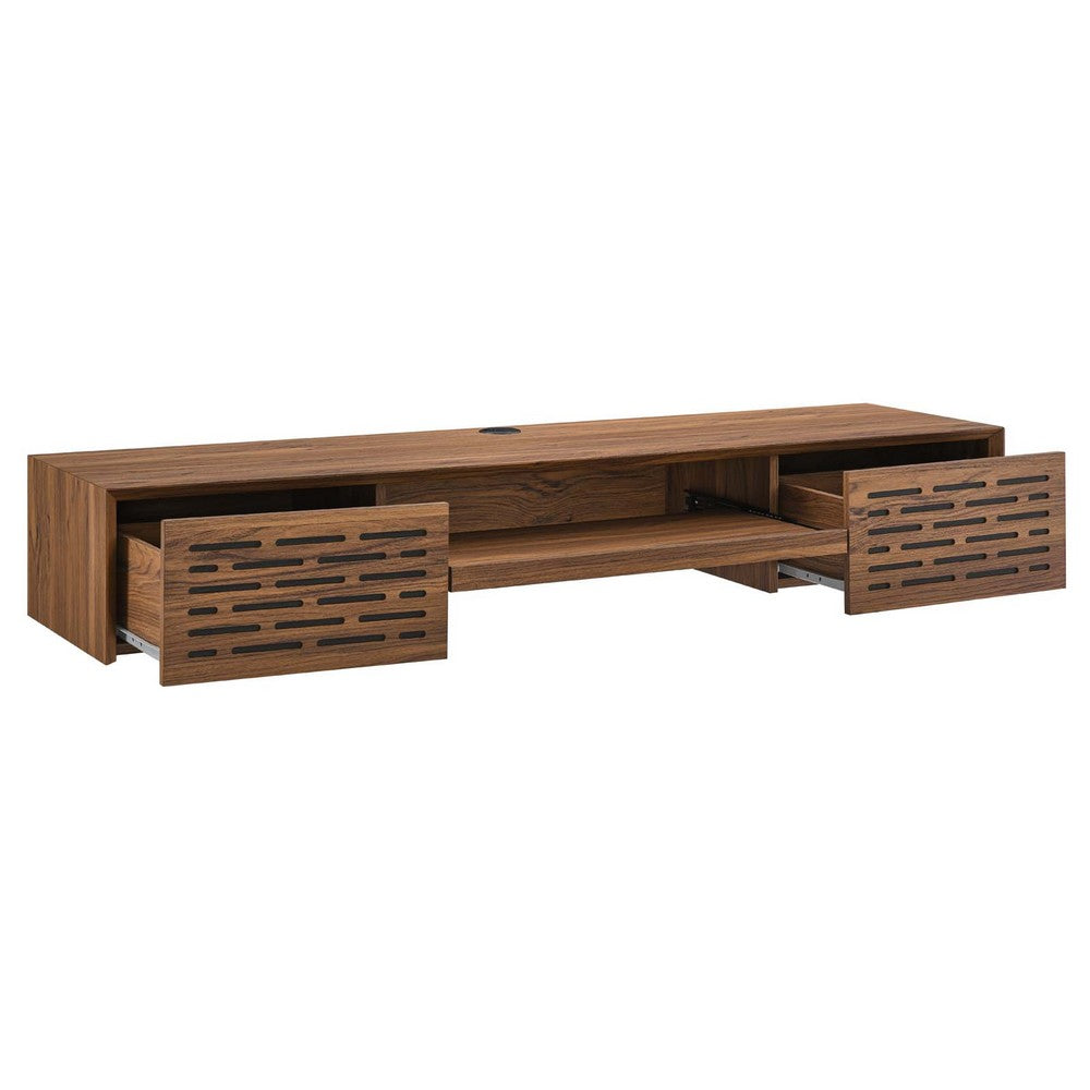 Merit 60" Wall Mount Wood Office Desk by Modway| Brown