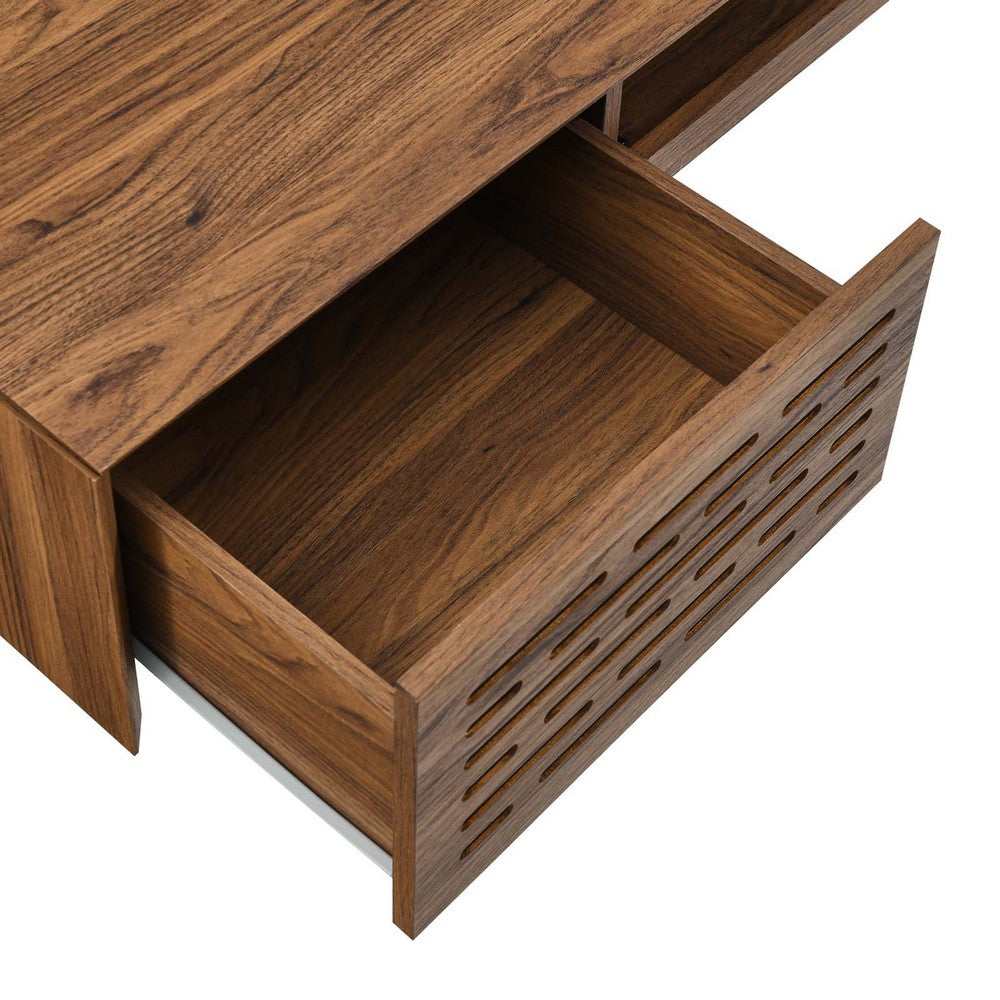 Merit 60" Wall Mount Wood Office Desk by Modway| Brown