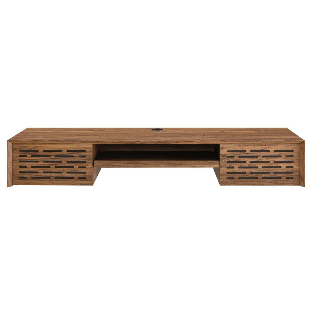 Merit 60" Wall Mount Wood Office Desk by Modway| Brown