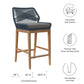 Wellspring Outdoor Patio Teak Wood Bar Stool  - No Shipping Charges