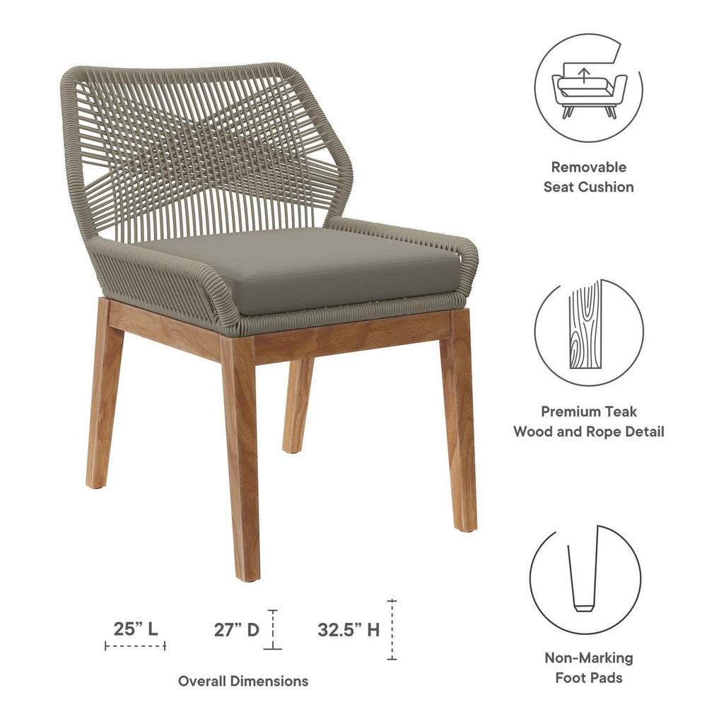 Wellspring Outdoor Patio Teak Wood Dining Chair MDY-EEI-5747-GRY-GPH