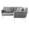 Stance Outdoor Patio Aluminum Small Sectional Sofa by Modway| Gray