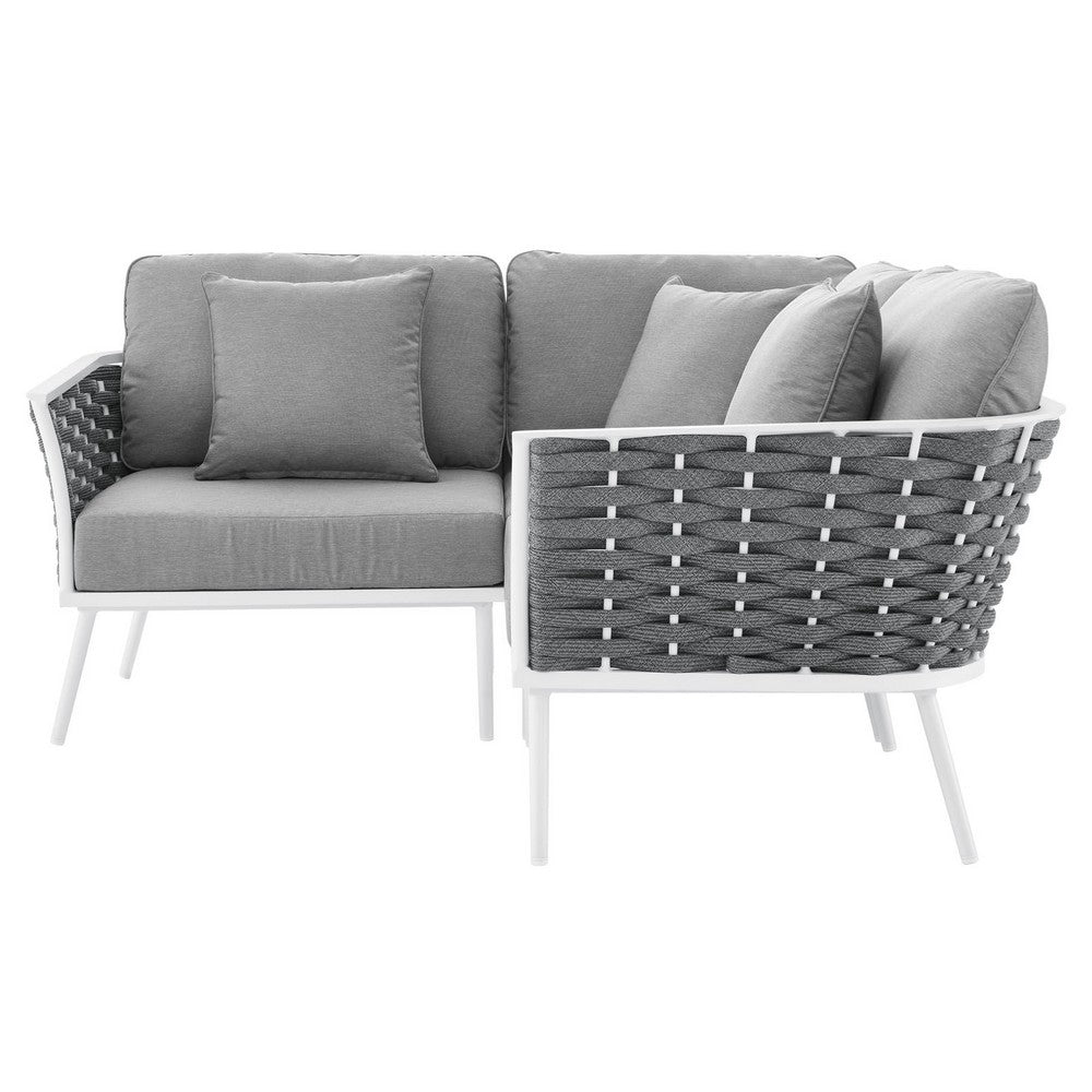 Stance Outdoor Patio Aluminum Small Sectional Sofa by Modway| Gray
