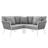 Stance Outdoor Patio Aluminum Small Sectional Sofa by Modway| Gray