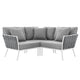 Stance Outdoor Patio Aluminum Small Sectional Sofa by Modway| Gray