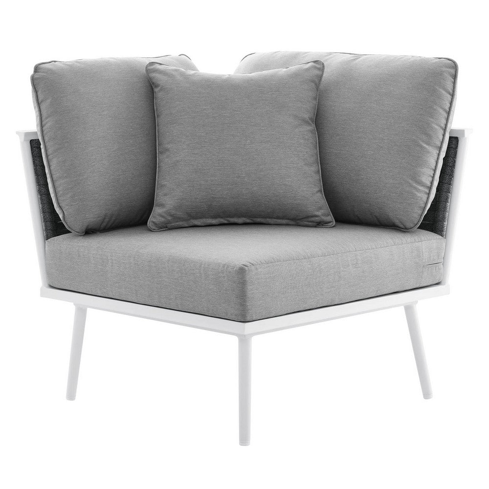 Stance Outdoor Patio Aluminum Small Sectional Sofa by Modway| Gray