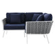 Stance Outdoor Patio Aluminum Small Sectional Sofa by Modway| Blue