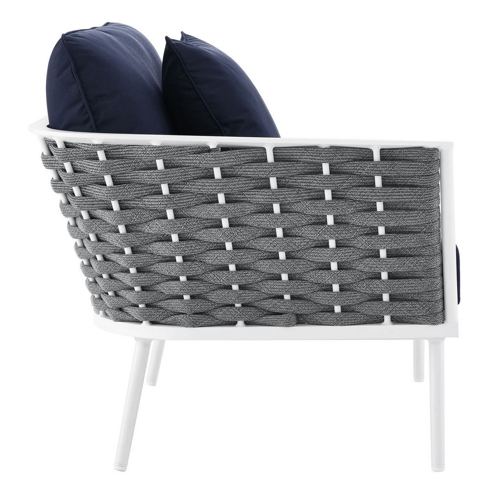 Stance Outdoor Patio Aluminum Small Sectional Sofa by Modway| Blue