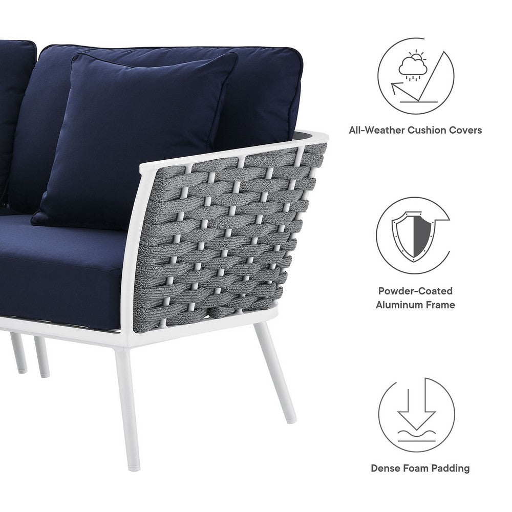 Stance Outdoor Patio Aluminum Small Sectional Sofa by Modway| Blue