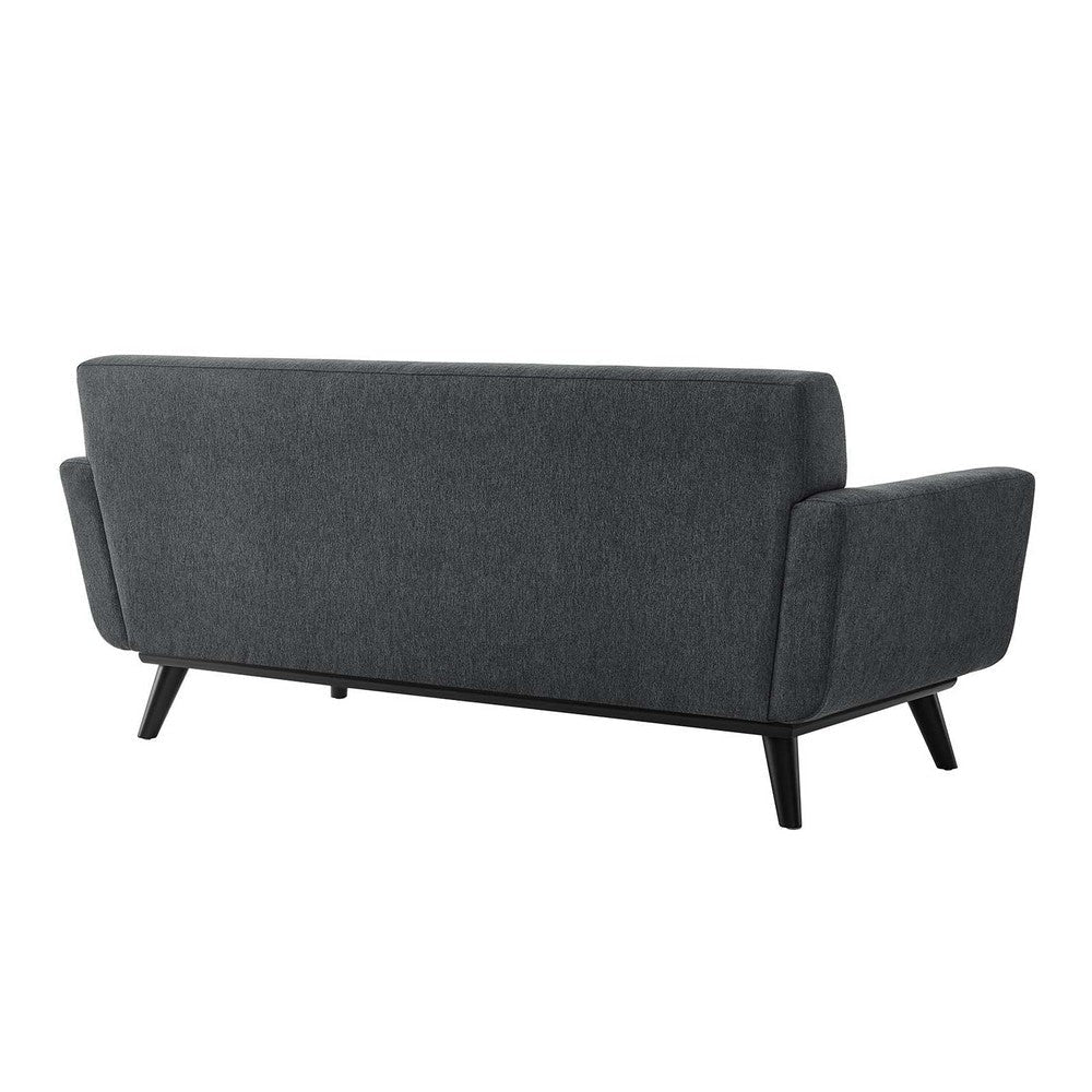 Modway Engage Modern Tufted Back Textured Fabric Loveseat in Charcoal MDY-EEI-5759-CHA