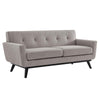 Modway Engage Modern Tufted Back Textured Fabric Loveseat in Light Gray