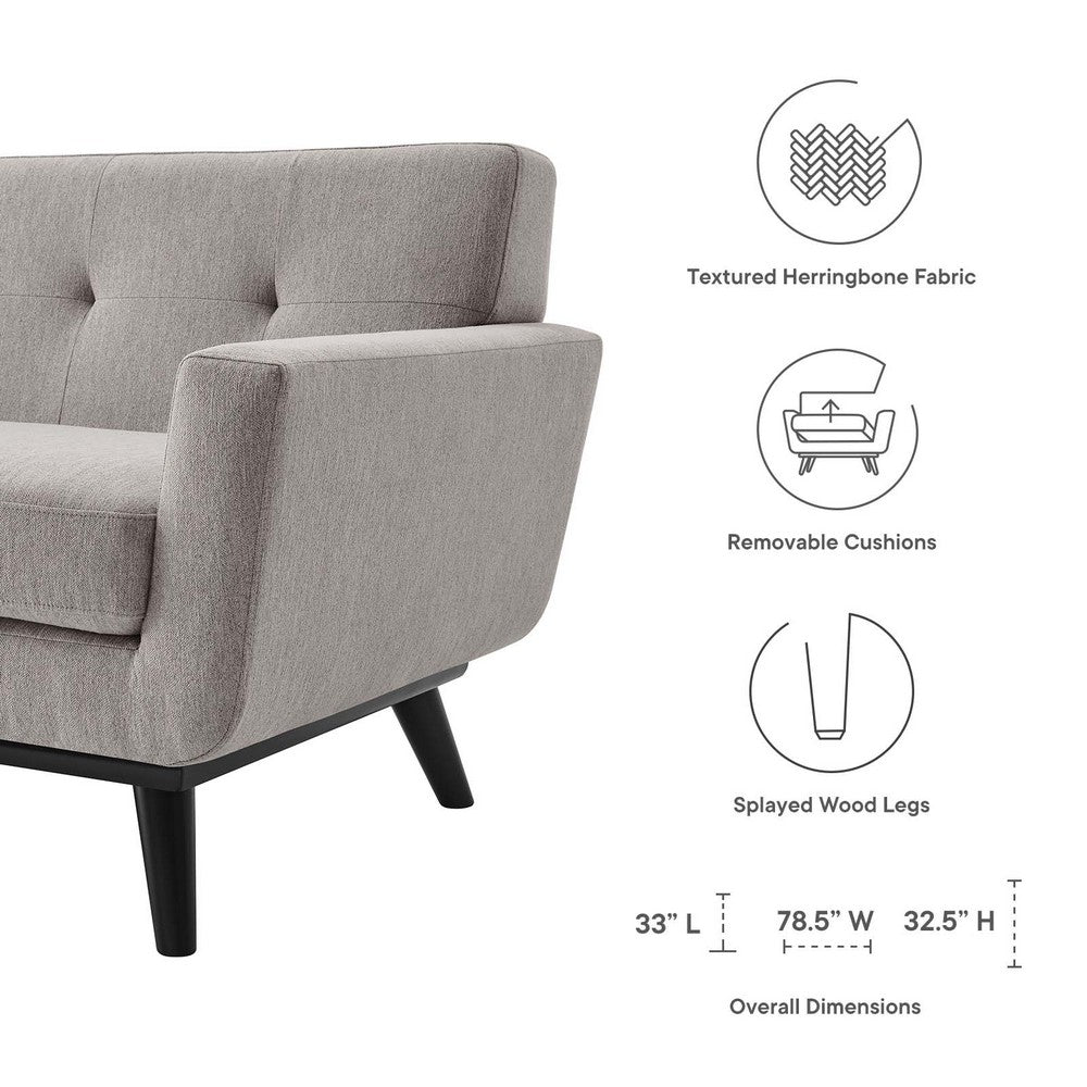 Engage Herringbone Fabric Loveseat by Modway| Gray